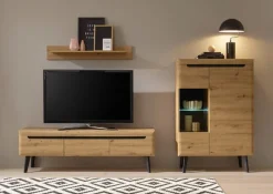 Anbauwand N4 TORGE 3-teilig 270 x 170 cm Eiche Artisan Dekor