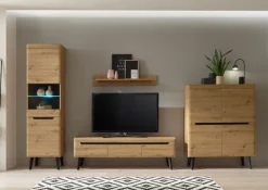 Anbauwand N5 TORGE 4-teilig 360 x 197 cm Eiche Artisan Dekor