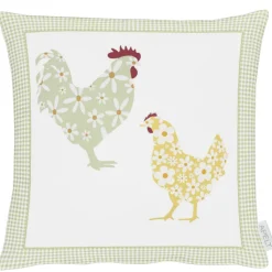 APELT Kissenhülle HAHN & HUHN 40x40cm mehrfarbig