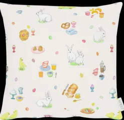 APELT Kissenhülle HÄSCHEN & FRÜHSTÜCKSD. ALL-OVER 40x40cm mehrfarbig