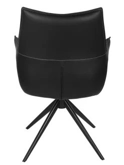 Armlehnenstuhl BERGAMO schwarz Leder