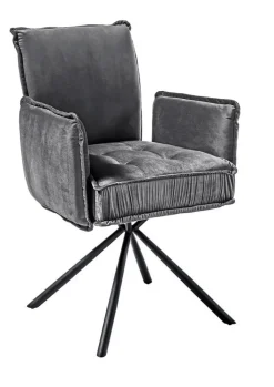 QUARTIER Armlehnstuhl INA Samtbezug grau 60 x 46 cm