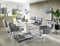 Auszugsesstisch MICHAEL Marmoroptik