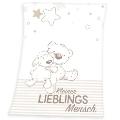 baby best Baby-Flausdecke LIEBLINGSMENSCH 75 x 100 cm weiß/beige