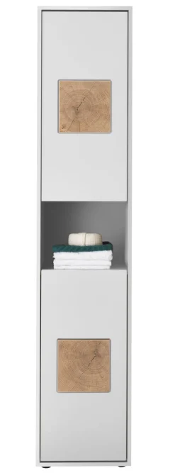 QUARTIER Bad Hochschrank SOLID weiß/ braun