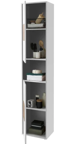 QUARTIER Bad Hochschrank SOLID weiß/ braun