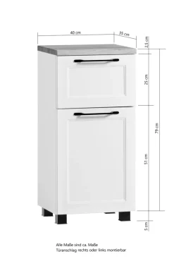 Bad- Unterschrank LÜTTICH grau 40cm