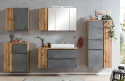 Bad-Hängeschrank GENT hellgrau/braun 65cm