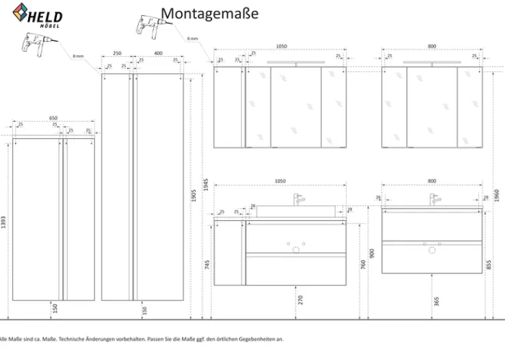 Bad-Hängeschrank GENT hellgrau/braun 65cm