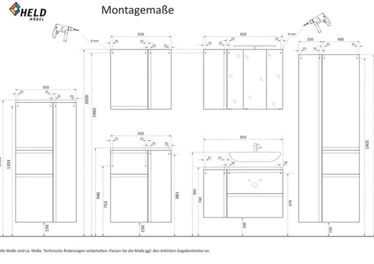 Bad-Hochschrank GENT grau