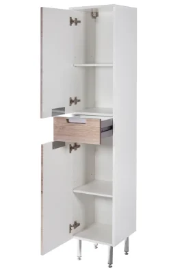 Bad-Hochschrank MARS braun/weiß 2-türig