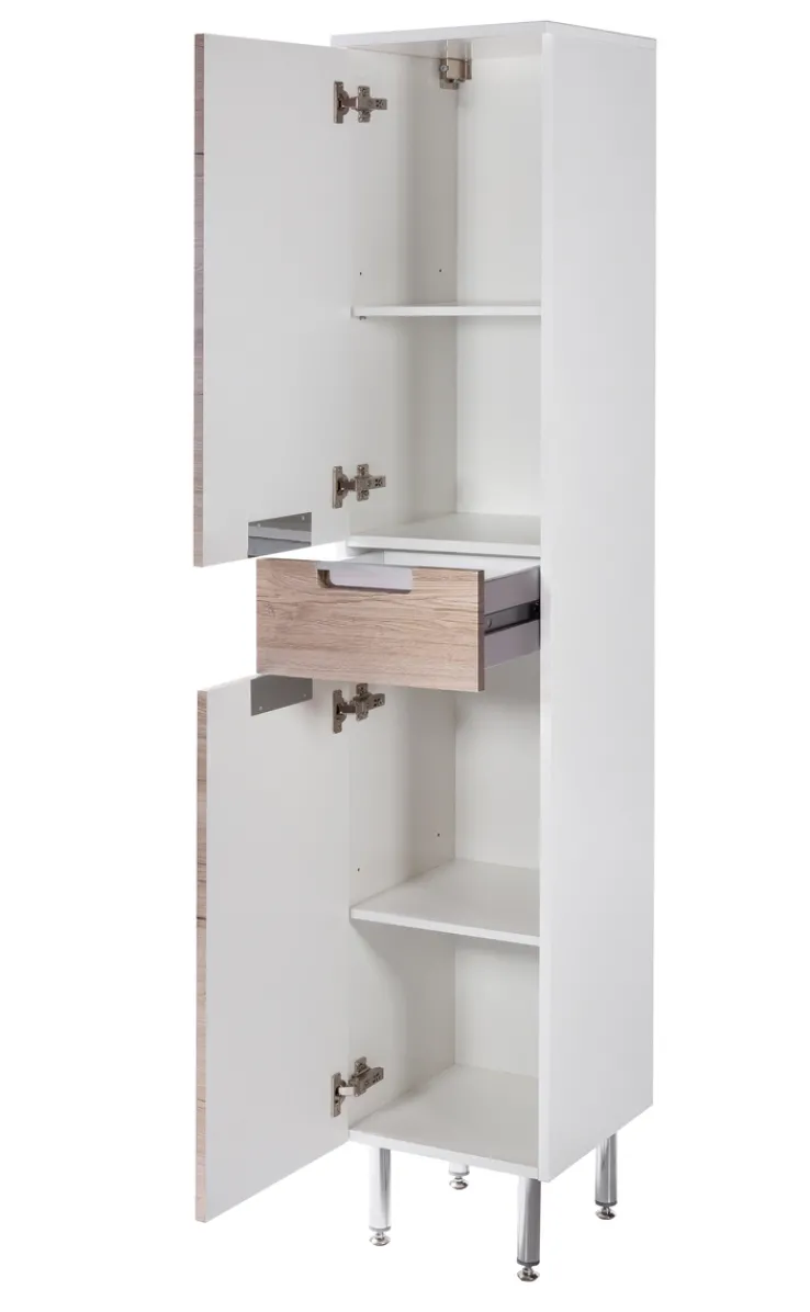 Bad-Hochschrank MARS braun/weiß 2-türig