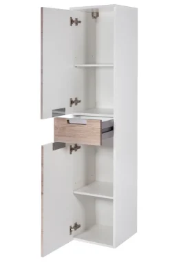 Bad-Hochschrank MARS braun/weiß 2-türig