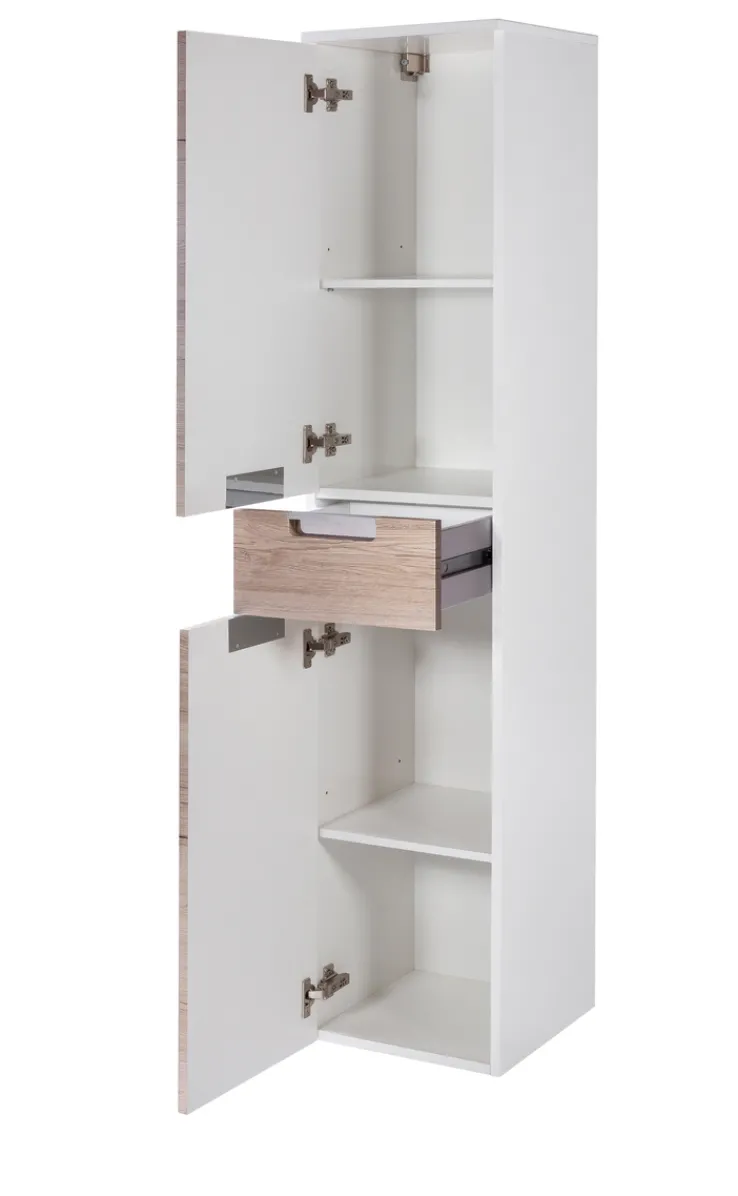 Bad-Hochschrank MARS braun/weiß 2-türig