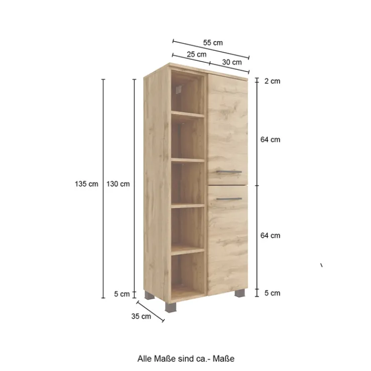Bad-Midischrank LIMBURG braun 55cm