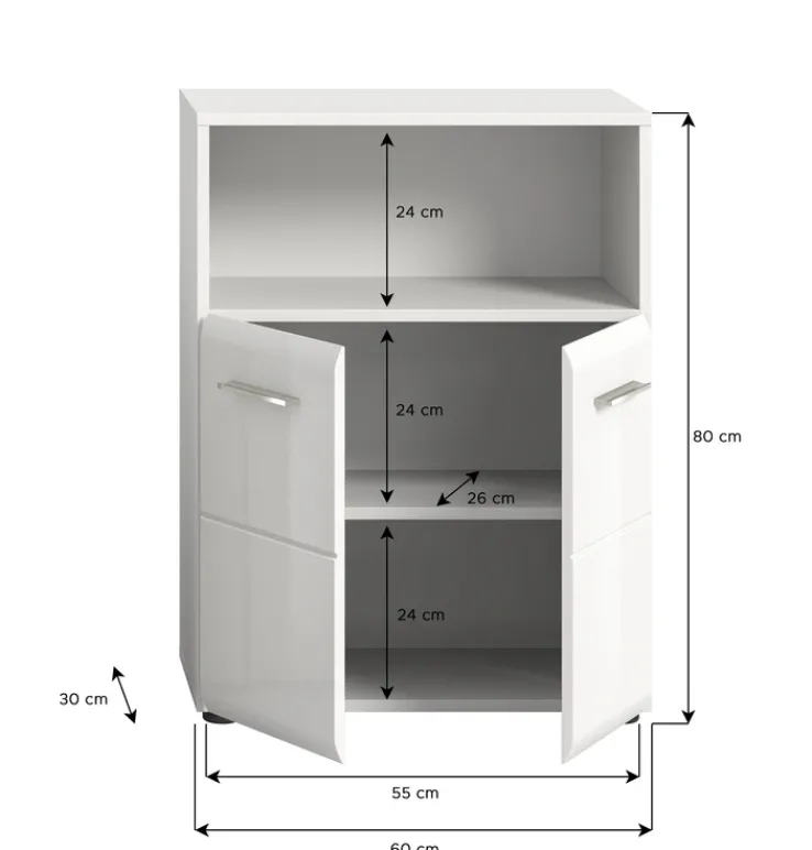 QUARTIER Bad-Midischrank LOGAN weiß