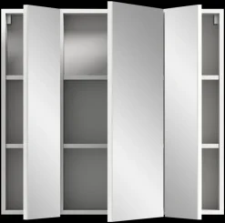 Bad-Spiegelschrank VIRA Weiß Hochglanz 3-türig ca. 82 × 77 × 18 cm