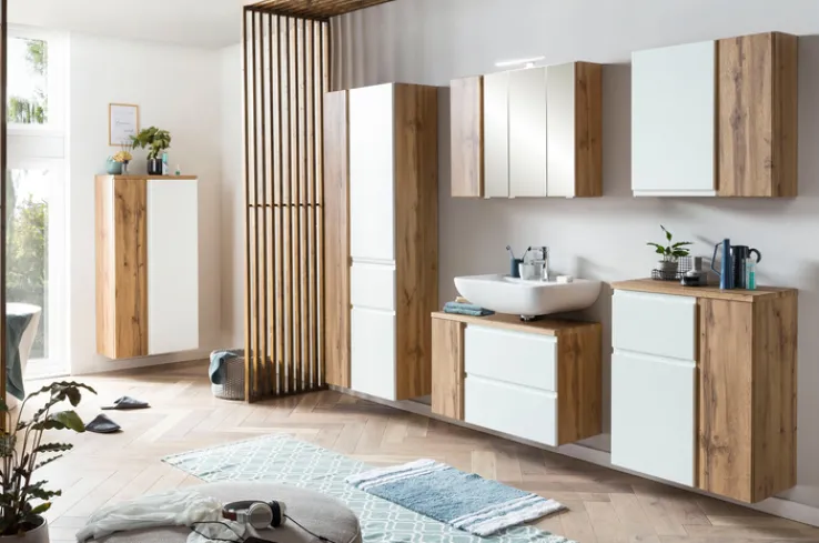 Bad-Unterschrank GENT weiß/braun 65cm