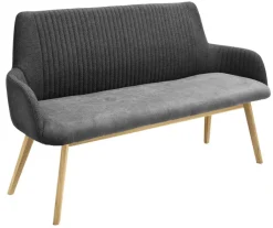 Bank BRENTWOOD 157 x 90 cm Wildeiche massiv geölt/Bezug anthrazit