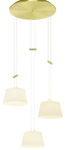 BANKAMP LED Pendelleuchte CONUS 3-flg messingfarbig
