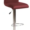Barhocker AMATI 2er Set Edelstahl /Lederlook rot
