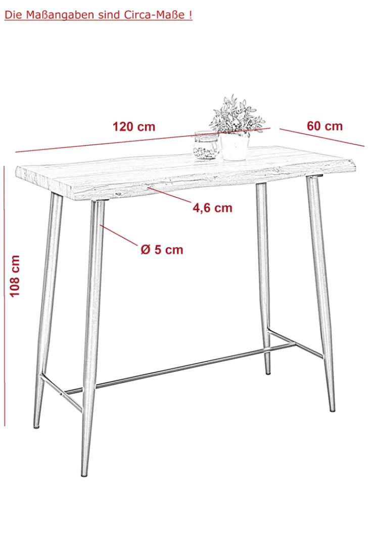 QUARTIER Bartisch GABY Wildeiche NB 120 x 60 cm