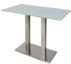 Bartisch TIRAMO Glasplatte Weiß ca. 120 x 105 x 70 cm