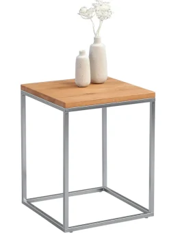 QUARTIER Beistelltisch 40 x 40 cm RALF Metall/Holznachbildung braun