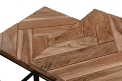 QUARTIER Beistelltisch 2er Set LUANDA Massivholz Akazie natur/schwarz