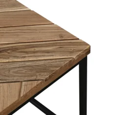 QUARTIER Beistelltisch 2er Set LUANDA Massivholz Akazie natur/schwarz