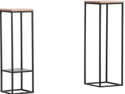 QUARTIER Beistelltisch JAMIE 2-teilig Akazie massiv/ schwarz