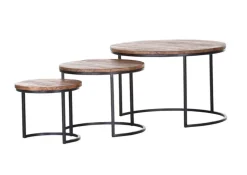 QUARTIER Beistelltisch JAY-JAY 3er Set braun/ schwarz