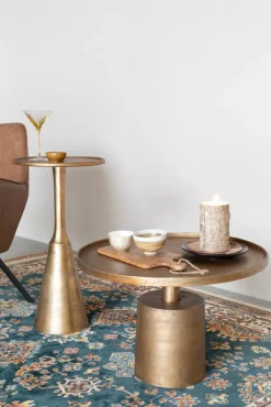 QUARTIER Beistelltisch SERGIO messingfarbig