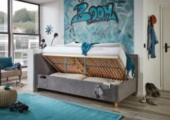 Kinder Bett FUN 90 x 200 cm grau
