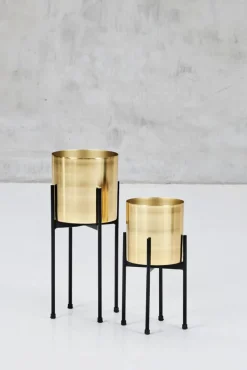 Blumenständer SAVAGDA 2-teilig gold schwarz