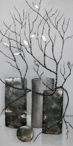 BÖNNINGHOFF Bild VASE MIT SILBERAPPLIKATIONEN II 40 x 80 cm