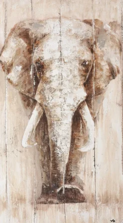 BÖNNINGHOFF Ölgemälde auf Echtholzrahmen ELEFANT 40x80cm