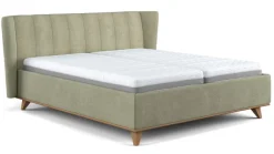 BOHOME natural living BOHOME Polsterbett TOSCANA III Rücken echt bezogen 180 x 200 cm grün