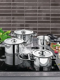 bongusto Topfset 4-teilig Edelstahl silberfarbig