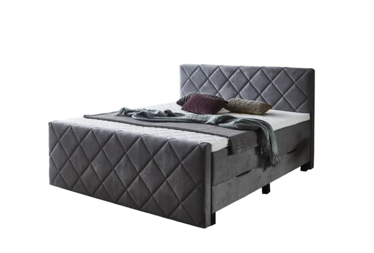 QUARTIER Boxspringbett CHARLIE 180 x 200 cm Silber