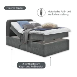 QUARTIER Boxspringbett GABRIOLA 120 x 200 braun-grau