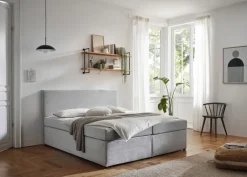 QUARTIER Boxspringbett LEIA 180 x 200 cm grau