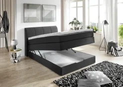 QUARTIER Boxspringbett PAULA 140 x 200 cm anthrazit