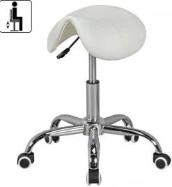 Bürohocker 60 x 60 cm weiß silber