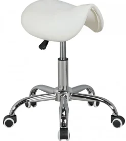 Bürohocker 60 x 60 cm weiß silber