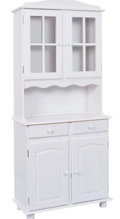 Buffet ADRIAN 88x198x43 cm Massivholz Kiefer weiß