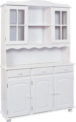 Buffet FELIX 130x198x43 cm Massivholz Kiefer weiß