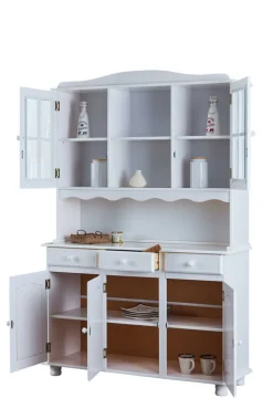 Buffet FELIX 130x198x43 cm Massivholz Kiefer weiß