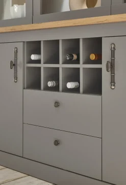 Buffetschrank CHAMBORD 183 x 206 cm hellgrau/braun