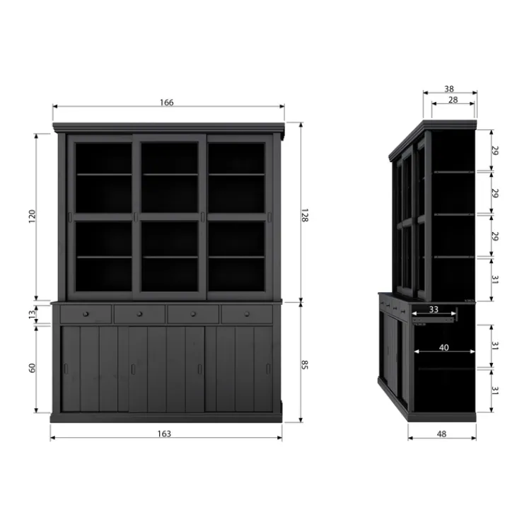 Buffetschrank LAGOS 166 x 214 cm weiß